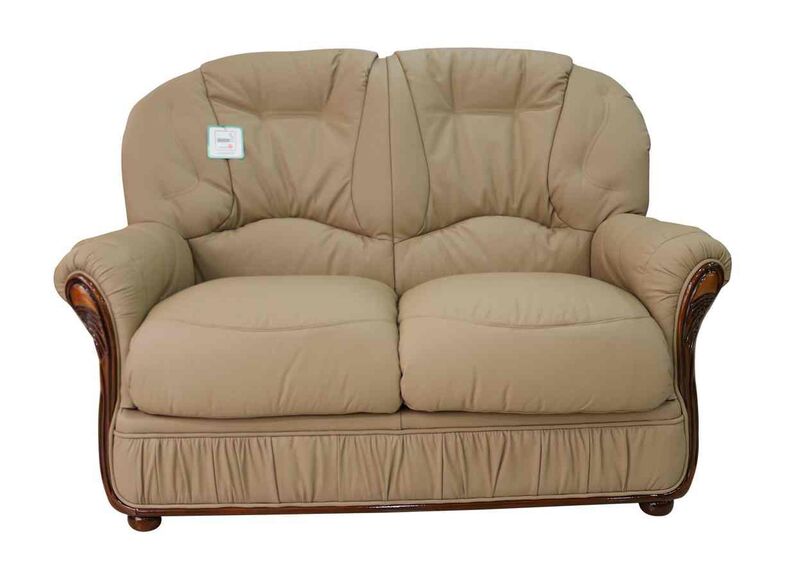 Debora Genuine Italian Leather 2 Seater Sofa Settee Coffee Milk