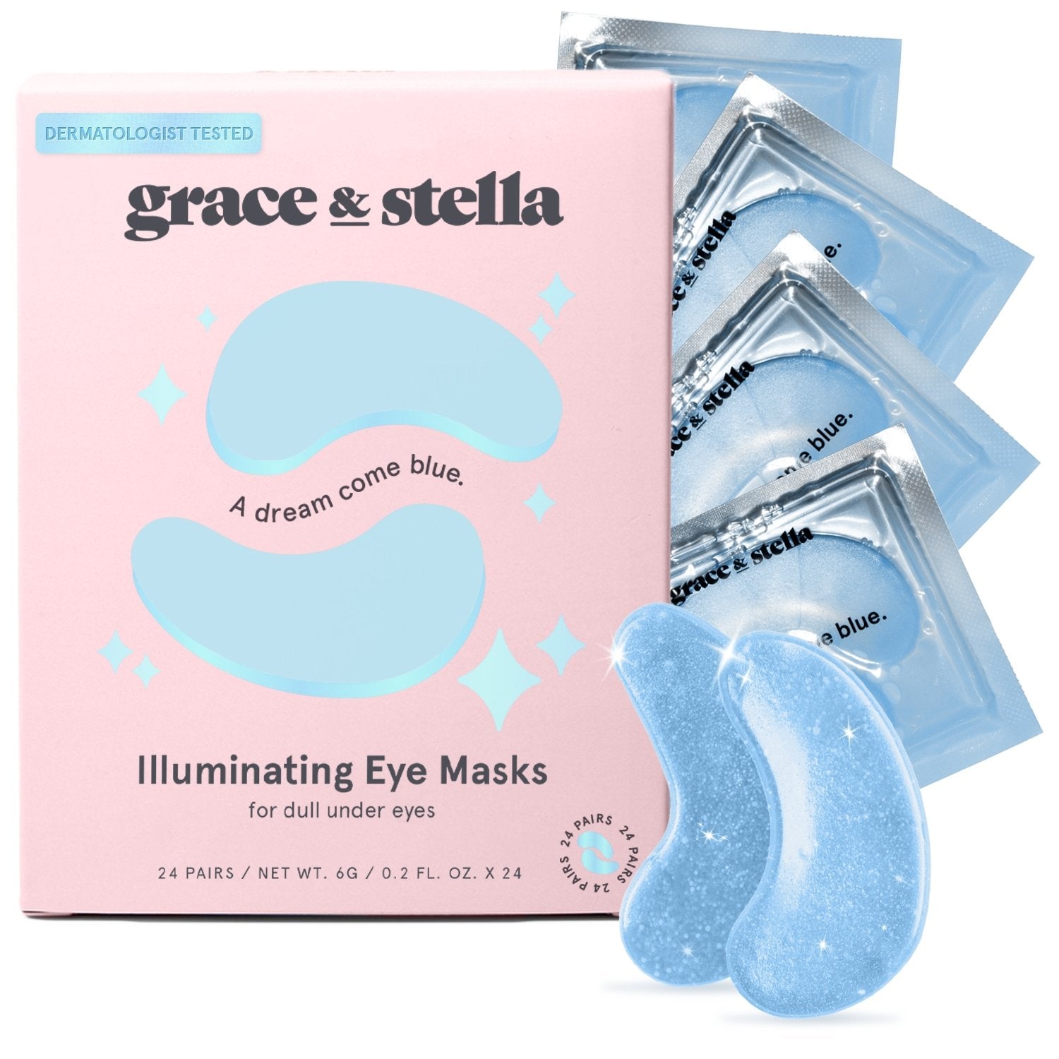 Grace and Stella Blue Eye Masks - 24 Pairs