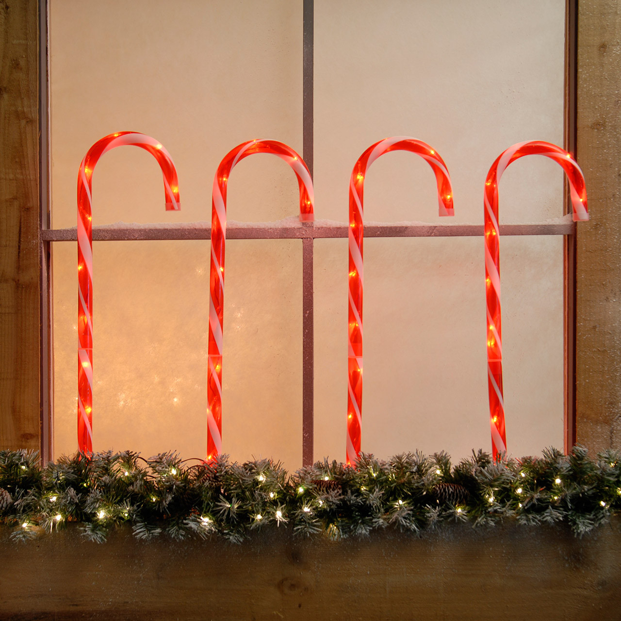 Festive Pathfinders LED 4 Pack Stake Light 0.96W 62cm Red in