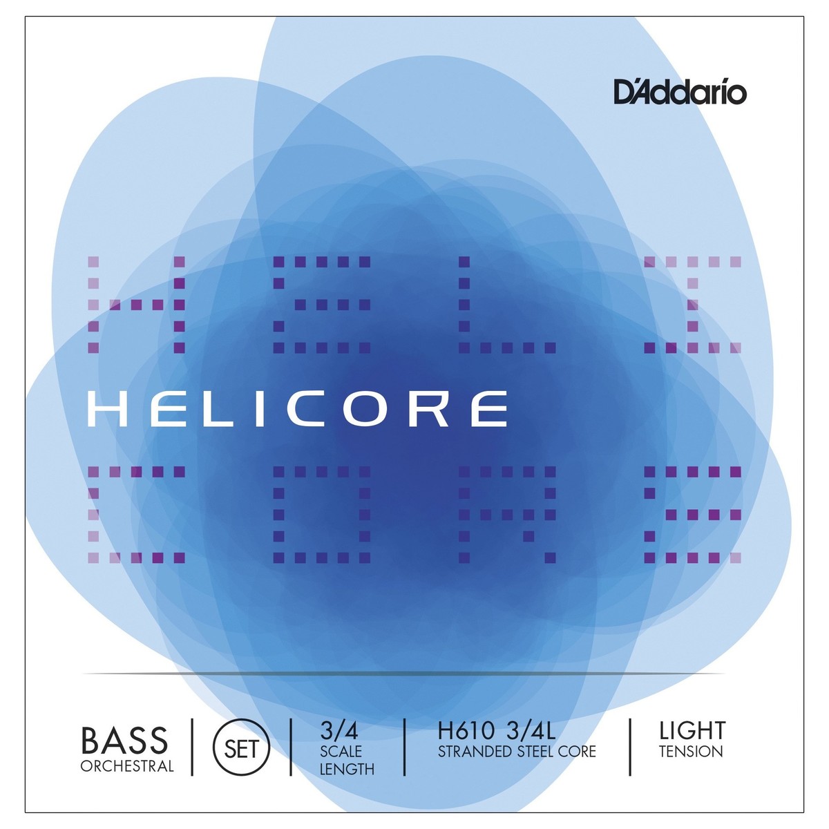 DAddario Helicore Orchestral Double Bass String Set 3/4 Size Light
