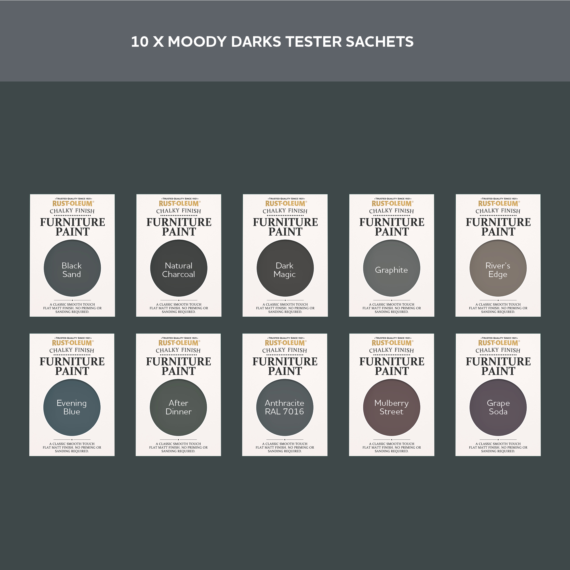 Furniture Paint Samples - Moody Darks Greens Tester Box