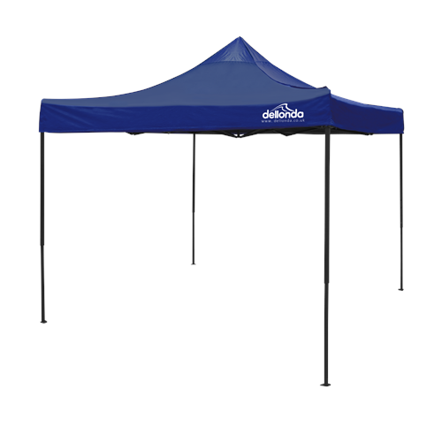 Dellonda Premium 3 x 3m Pop-Up Gazebo, PVC Coated, Water Resistant Fabric, Supplied with Carry Bag, Rope, Stakes & Weight Bags - Blue Canopy