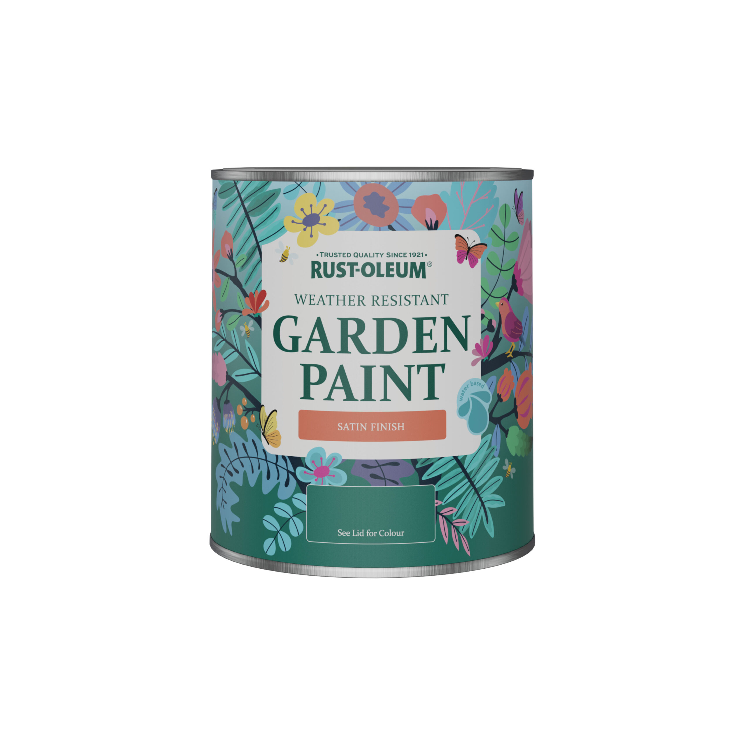 Rust-Oleum Green Satin Finish Garden Paint - Ouseburn 750ml