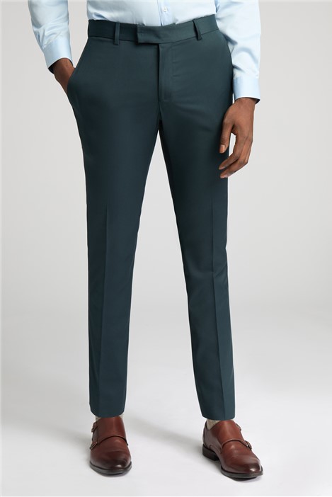 Antique Rogue Slim Fit Bay Dark Navy Blue Teal Men's Trousers, Green