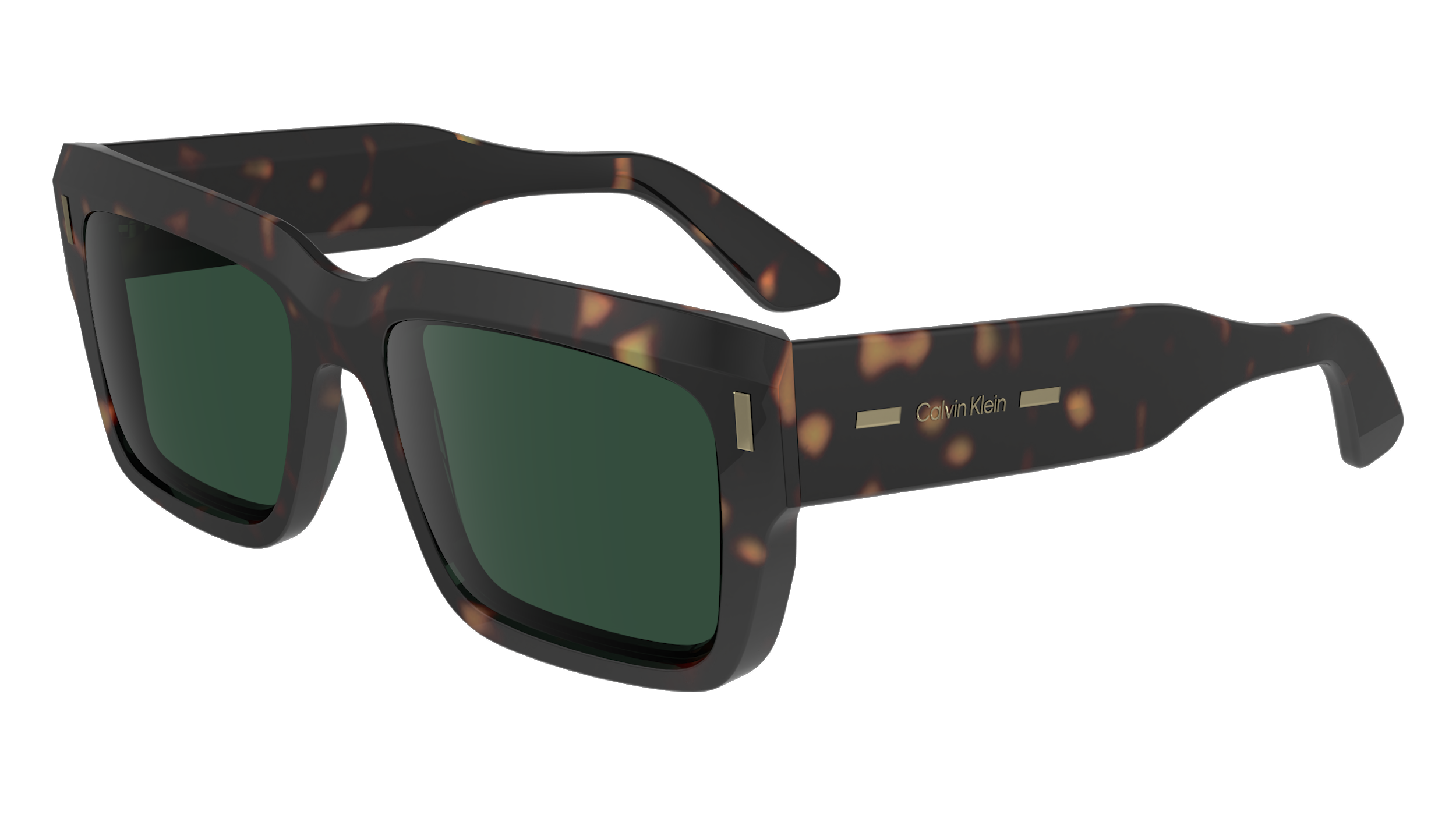 Calvin Klein CK23538S 235 Man Sunglasses Acetate Havana Green Squared Normal Normal